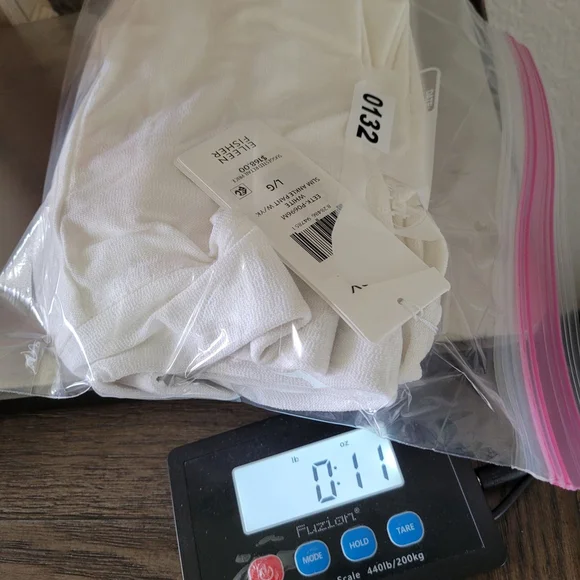 Eileen Fisher $168 Women's White Washable Stretch Crepe Slim PantSlim Fit Large - Picture 9 of 10